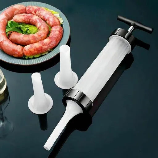 Sausage Meat Filling Machine Hand Made Sausage Stuffer with 3 Stuffing Tubes for Making Different Sizes of Sausages 9.84 Inch Home Kitchen Tool