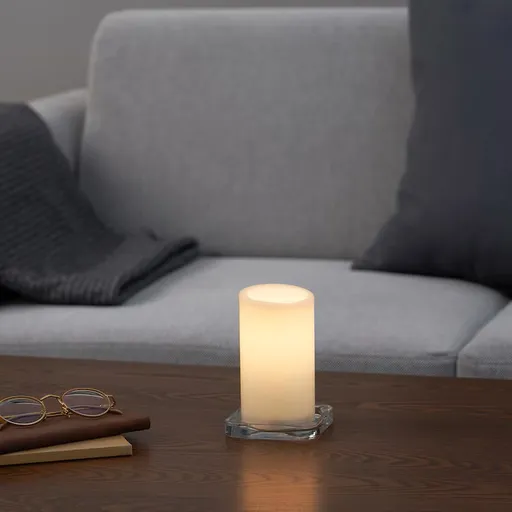 LED Flameless Pillar Candles 10cm White Warm White Flame 25 Piece
