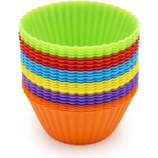 24 Pack Reusable Silicone Cupcake Molds