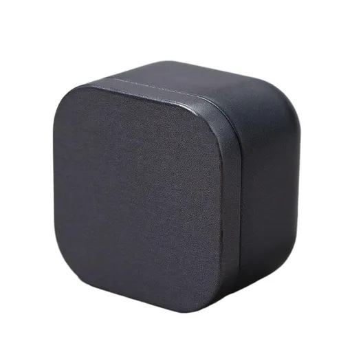 Square Metal Tea Caddy with Secure Lid for Loose Leaf Tea, Coffee, Sweets and Small Dry Goods, Compact Kitchen Storage Tin, Dark Grey