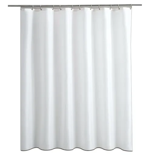 White Shower Liner Cloth Waterproof,Soft White Shower Curtain Liner Fabric with Weighted Stones, Washable Shower Curtain and Liner