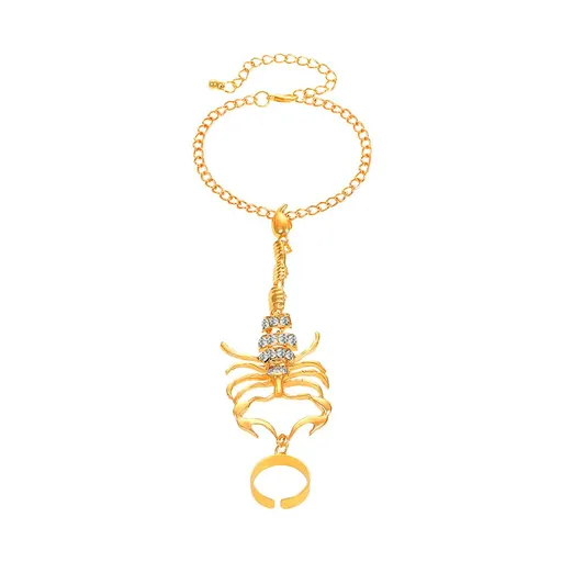 Scorpion adjustable ring and bracelet. Exquisite Chain Bracelet Creative Bracelet Jewelry Women's Gift Finger Bracelet