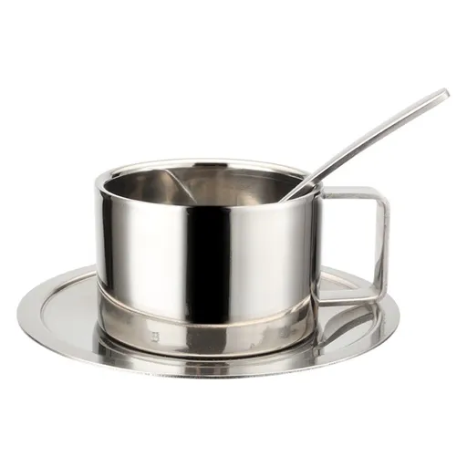 Stainless Steel Coffee Cup Set,, three piece set Insulated Coffee Cup Set Double Walled Mugs Milk Tea With Spoon Saucer for Coffee Latte Tea Milk