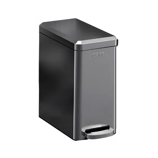 Kitchen Trash Can 9L Household Pedal Bin with Lid Large Capacity Waste Bucket - Tungsten Steel