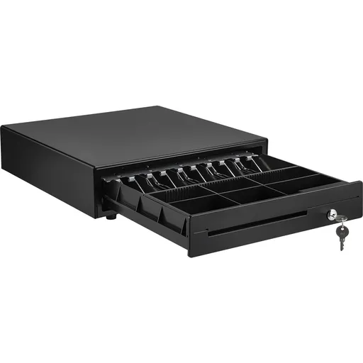 Cash Register Drawer, 16" 12 V, for POS System with 5 Bill 6 Coin Cash Tray, Removable Coin Compartment & 2 Keys Included, RJ11/RJ12 Cable for Supermarket, Bar, Coffee Shop, Restaurant