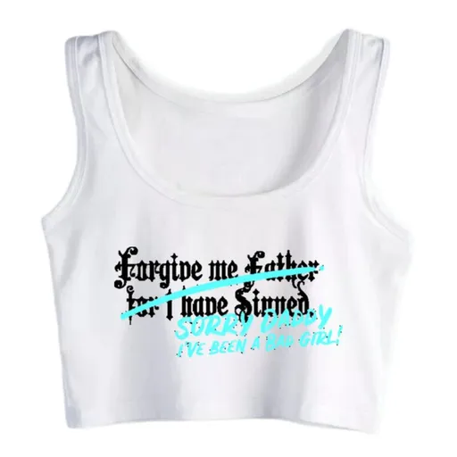 House Of Dasein Sorry Daddy Crop Shirt Bratty Submissive Ddlg Bdsm Clothing Breathable Slim Fit - White - S