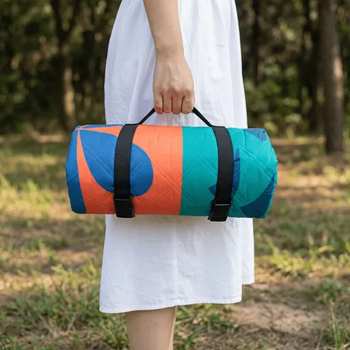 Outdoor Camping Quilted Picnic Mat – Three-Layer Design, Portable & Stylish