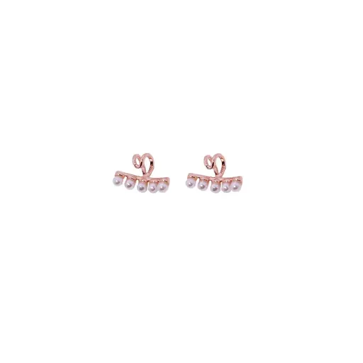 Pearl Ear Bone Clip Earrings No Piercing Needed Elegant Jewelry for Women Girls - Rose Gold