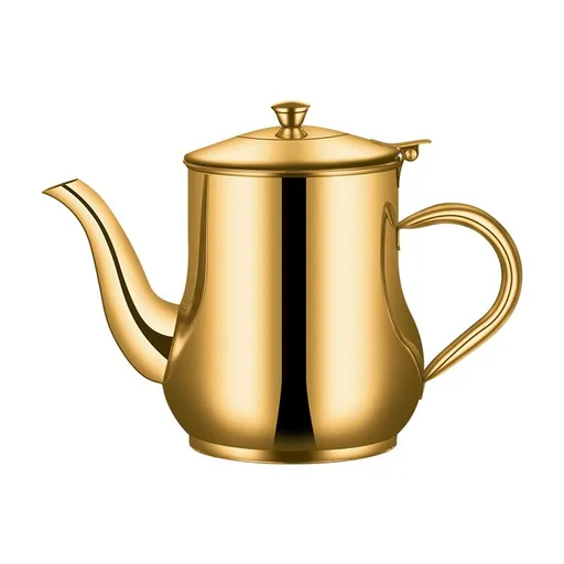 Stainless Steel Gooseneck Teapot Color Me Metal Gooseneck Tea Pot with Filter Coffee Server Olive Oil Can Table Serving Pot for Home