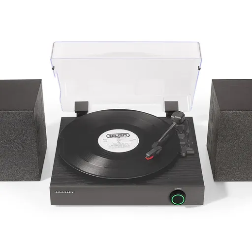 Vinyl Record Player Turntable 3-Speed Bluetooth Black