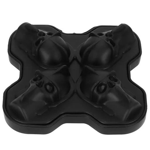 4-Grid Skull Shape Ice Tray Mold Food Grade Silicone Ice Cream Mold for Kitchen Summer