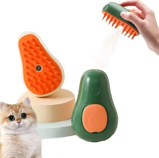 Cat Brush,3 In1 Spray Cat Brush, Self Cleaning Cat Steamy Brush, Cat Steamy Brush for Massage,Rechargeable Silicone Steam