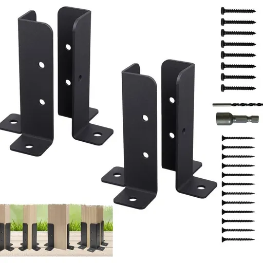 8 Pcs Supports of Poteau Reglables Noirs Pont, Convient for Pavillon Hand Courante and Balustrade
