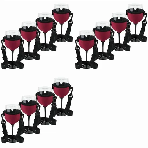 12PCS Portable Wine Glass Holder Strap Wine Sling Yoke Glass Holder Support Neck Strap for Birthday Cocktail Tools B