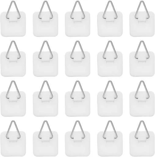 1.25 Inch Invisible Adhesive Plate Hanger Set Vertical Plate Holders for The Wall (20 Pack)