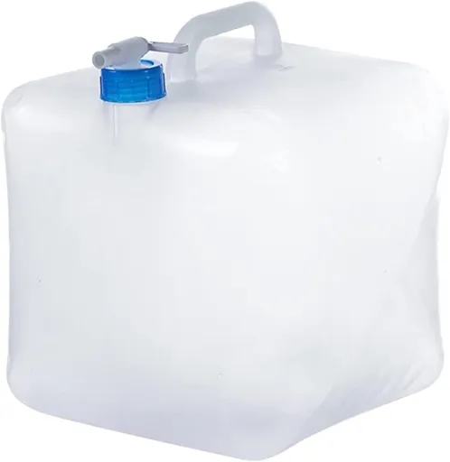 Water Carrier Cube with Collapsible, Transparent, Compact Design and BPA Free Construction for Drinking, Bathing