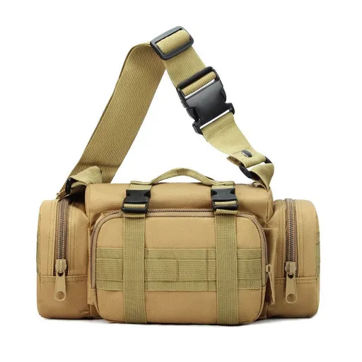 Mud color Tactical Outdoor Waist Bag - Durable Multi-functional Crossbody Shoulder Pack for Men & Women