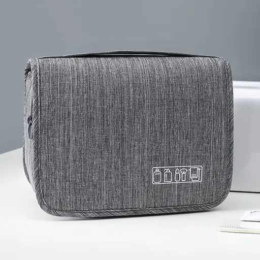 Hanging Toiletry Bag Large Capacity Men and Women Waterproof Travel Cosmetic Bag Bathroom Storage Bag (Grey)