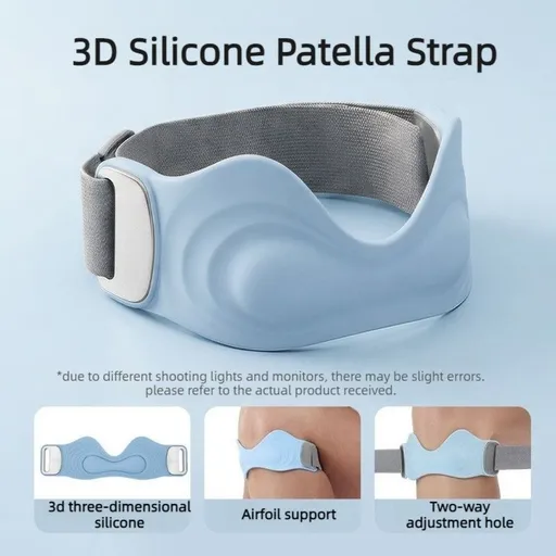 3D Stereo Silicone Patella Strap Adjustable Sports Knee Support Anti-Slip Shock-Absorbing Knee Brace - Light Blue