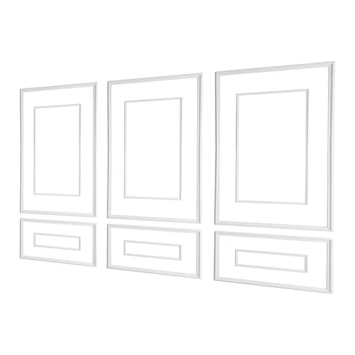 Wall Molding Wainscoting Panels Kit Dual-Line Wide Narrow Profile Lightweight Paintable Polystyrene Easy to Install Accent Wall Trim White
