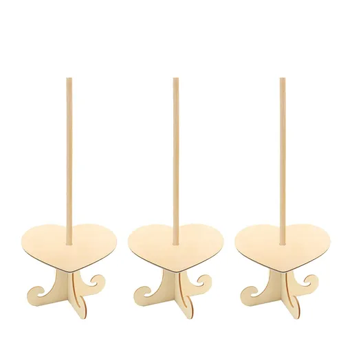 Wooden Donut Display Doughnuts Stands Wood Donut Stand Holder for Birthday Wedding Party Cake Decor 3Pack Heart