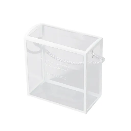 20PCS PVC Fully Transparent Handheld Gift Bags Clear Birthday Christmas Presents - White