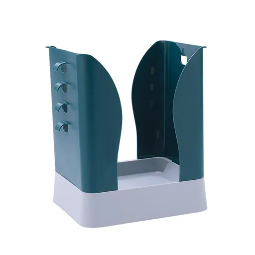 Plastic Garbage Can Expandable Trash Bag Holder Large Capacity for Kitchen Bathroom Blue Gray