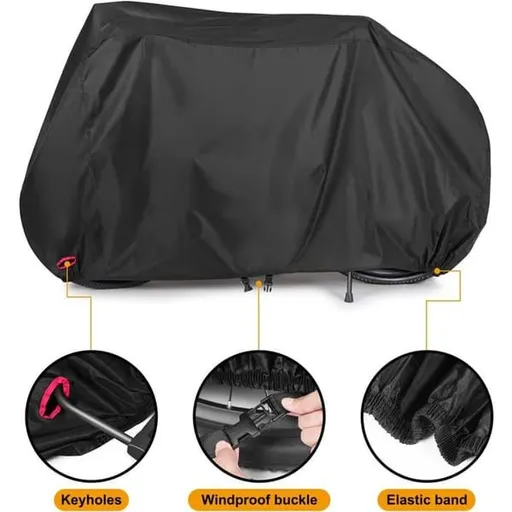2 Bike Bicycle Cover, Waterproof Windproof 210D Oxford Bike Protector with Lock Holes, Fits up to 56 Inch Bikes