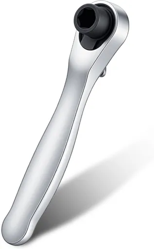 Mini 1/4 Ratchet Wrench, Reversible Stubby Ratchet, Oval Head Socket Wrench, Steel Quarter Inch Compact Socket Wrenches for Tight Spaces