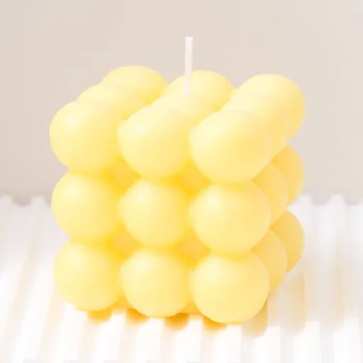 3Pcs yellow Rubik's Cube Scented Candle Home Decor Ornaments