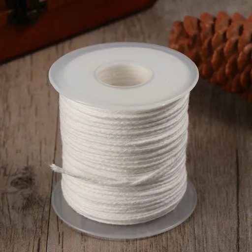Cotton Candle Wicks for Candle Making White Braided Thread Suitable for Pillar and Taper Candles