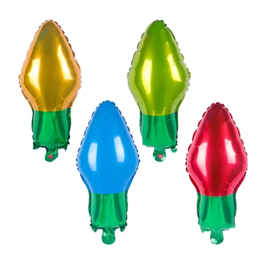 50pcs Bulb Balloon Decorative Reusable Aluminum Foil Light Bulb Balloons for Party Home Shopping Mall 18in