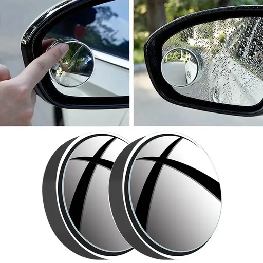 2 Pieces Suction Cup Car Convex Blind Spot Mirror,Blind Spot Mirror, 360° Wide Angle Side Rear View Mirror, Reversing, Black