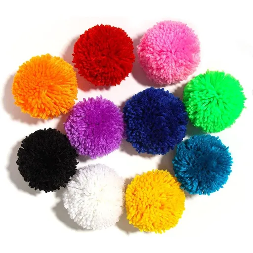 10PCS Large Yarn Pom Poms for Crafts 3 Inch Acrylic Yarn Balls Fuzzy Pompoms DIY Large Pom Pom Balls for Hats Handmade Arts Holiday Party Hanging Decoration