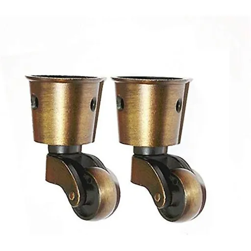 Set of 2 Brass Casters, High Load Capacity, Universal Furniture Casters (FMY)_YF