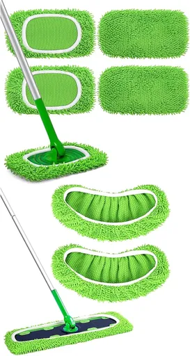 Reusable Microfiber Mop Pads Compatible with Swiffer Sweeper- 4 Pack & 2 Pack Dry & Wet XL Pads (Mop is not Included)