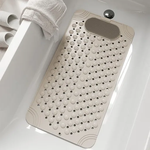 Non-Slip Bathtub Mat for Shower Safety | PVC Anti-Slip Pad with Suction Cups for Bath Tub Bottom | Bathroom Floor Grip Mat for Elderly & Adults | 27.56 x 14.17 Inch Shower Tray Liner