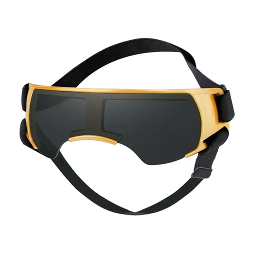 Pet Sunglasses for Small to Medium Dogs UV Protection Windproof Dog Goggles Adjustable Straps Eye Wear for Outdoor Walking Driving Beach Riding (Yellow)