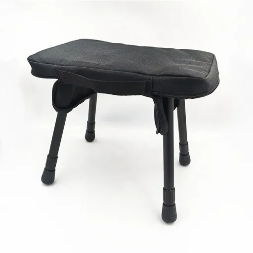 Small Folding Camping Table Portable - Adjustable Height Table with Collapsible Stool and Mesh Layer Foldable Table Lightweight