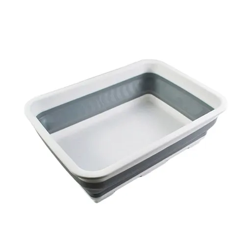 Pool Foot Bath Tray for Swimming Pool, Non- Slip Collapsible Foot Bath for Pool, Portable Foot Tub for Pool for Above Ground Pool Accessories, Rinse Feet Keep Clean (Grey)