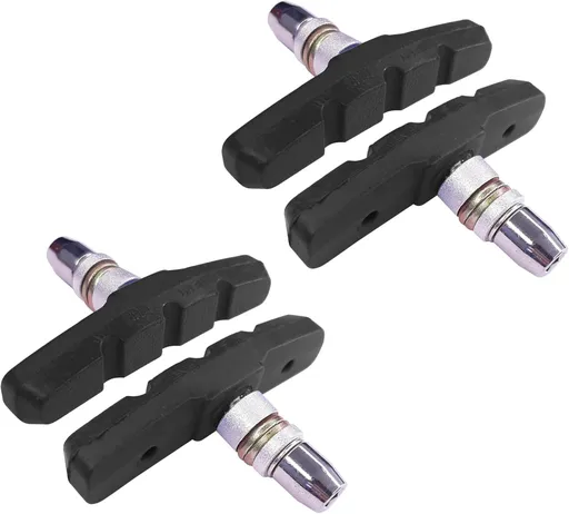 4 x bike brake blocks, 2 pairs, 60 mm, symmetric, V-brake, compatible with Shimano Tektro Avid Sram rims Cycle MTB City