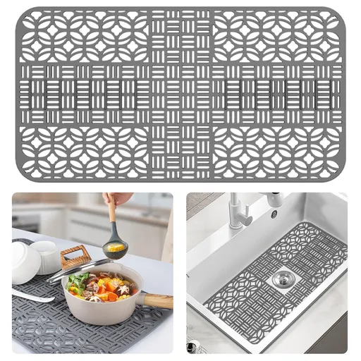 Sink Protectors for Kitchen Sink, 26''x 14'' Silicone Sink Mat, Heat-resistant Easy-Clean Kitchen Sink Mats for Bottom of Farmhouse