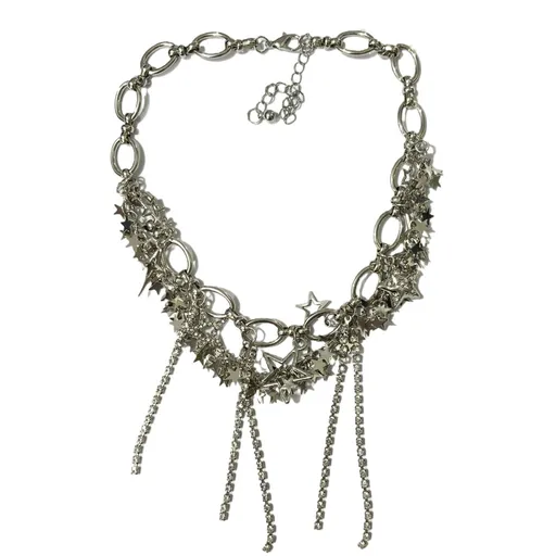 Multi layer stacked tassel star glitter necklace, collarbone chain, sweet, cool, spicy, high-end, light luxury