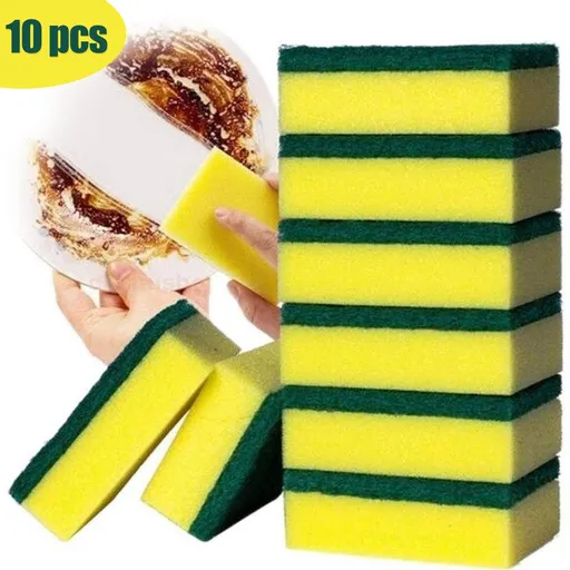 10Pcs Non Scratch Scrub Sponge Super Absorbent Multi Use Cleaning Sponges for Kitchen Dishes