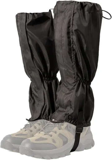 Waterproof Gaiters - 1 pair - Hiking Gaiters - Waterproof Gaiters - Hiking Gaiters - Leg Covers - Shoe Covers - Gaiters - Adjustable Gaiters - Hiking Shoe Accessories - for hiking, skiing, walking, climbing - black