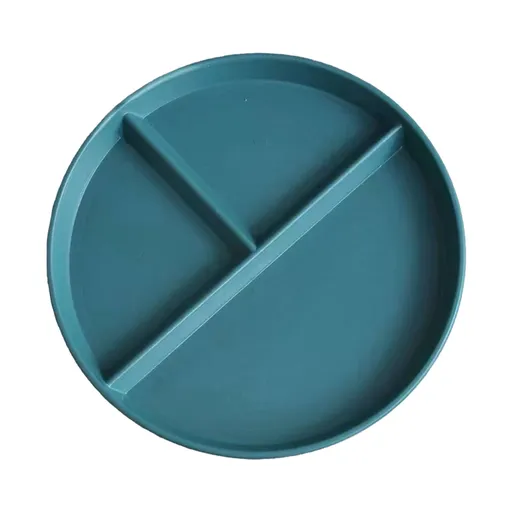 Wheat Straw Divided Dinner Plate, Reusable Microwave and Dishwasher Safe Meal Tray for Adults and Children, Teal