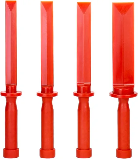 Plastic Chisel Scraper Set, 3/4", 7/8", 1", 1-1/2" Chemical Resistant Scraper Tool, No-marring Plastic Chisel Set for Removes Debris, Adhesives, Film, Paint