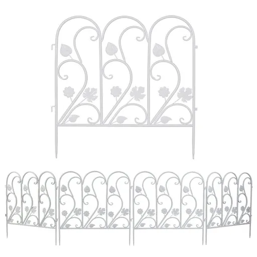 5PCS Decorative Garden Fence Folding Patio Fences Rustproof 59.5x62cm Landscape