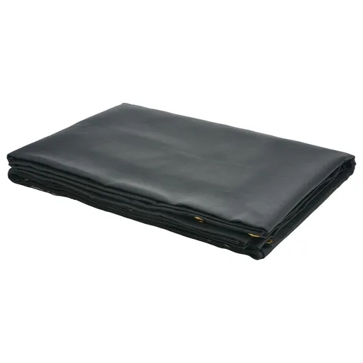 Dump Truck Mesh Tarp, 6 x 14 ft, PVC Coated Black Heavy Duty Cover with 5.5" 18oz Double Pocket, Brass Grommets, Reinforced Double Needle Stitch Webbing Fits Manual or Electric Dump Truck System