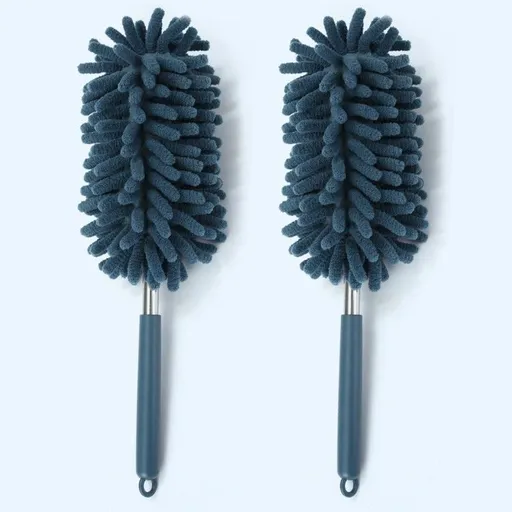 Chenille Duster, Strong Absorption & Dust Trapping Cleaning Brush, Reusable for Home, High Places, Crevices, and Under-Bed Cleaning - Blue